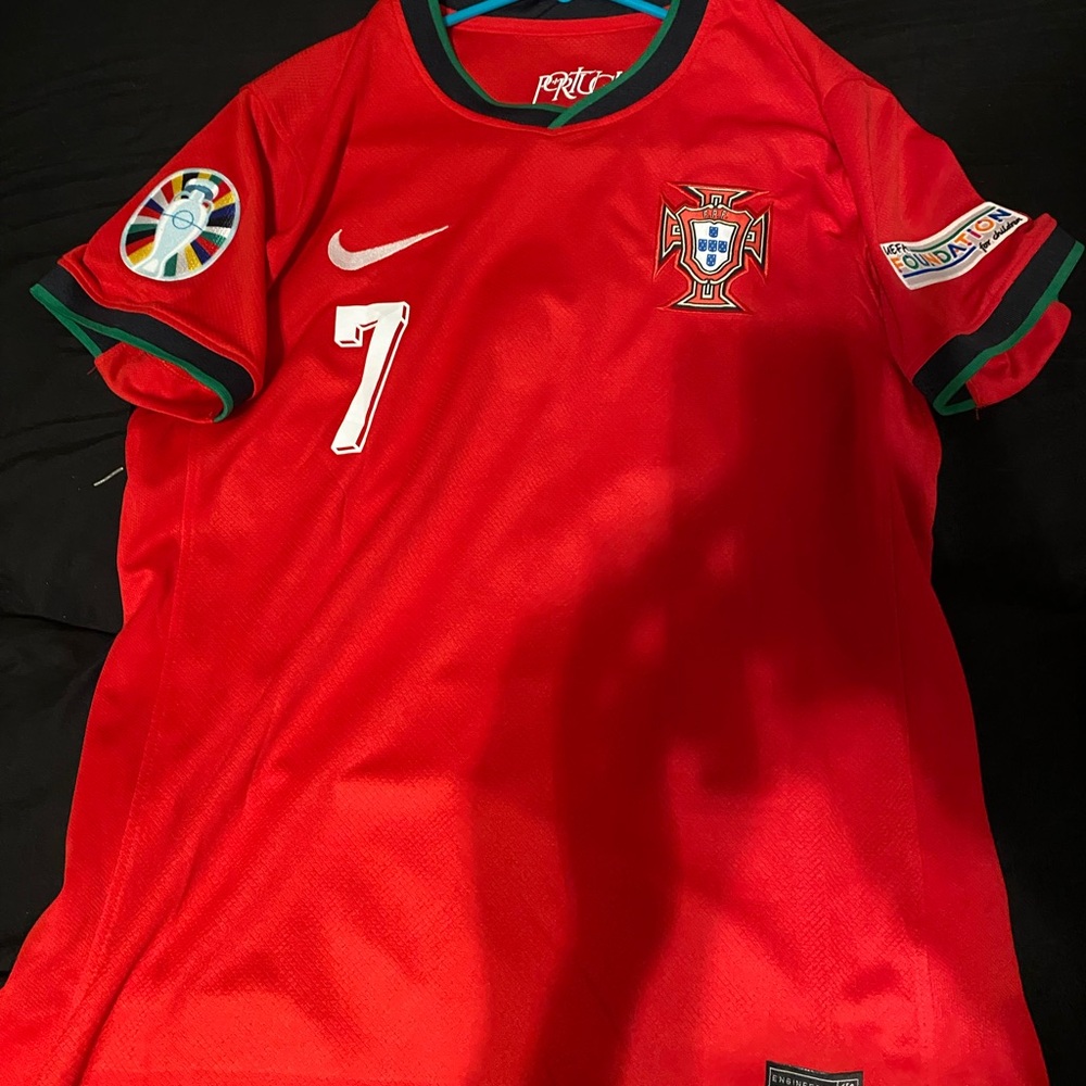 Nike Red and Green Portugal Soccer Jersey